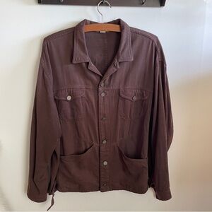 Vintage 00’s Democracy Chocolate Brown Cotton Denim Button up Jacket